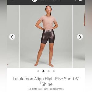 Lululemon size 8 shine Align shorts 6”